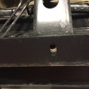 Driver side - Alignment of cross member bolt hole