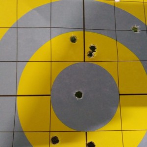 I had a new scope that took a few extra rounds to dial in (12:00 of the circle was POA)