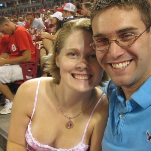 the wifey and i at a reds game