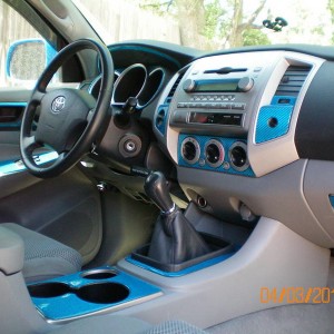 blue carbon fiber interior