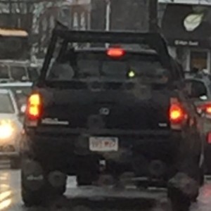 He got too far away before the picture but..... Lexus front and rear emblem and also had a Lexus badge above the Tacoma. Hopkington Ma this morning