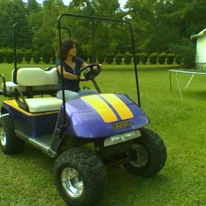 Wife on the golf cart
