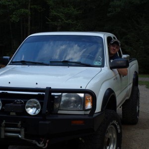 big man and his truck