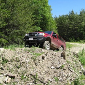 Truck on a pile