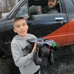 my kid, Cameron and my friend Jay Gross with his 84 "Stubby McFly"