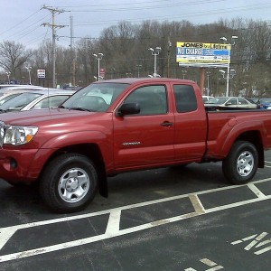 Tacoma waiting at the dealer.