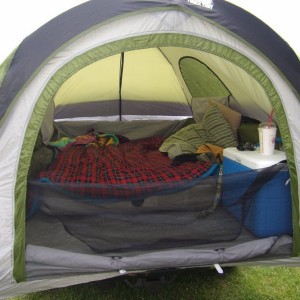 In Side the Truck Tent