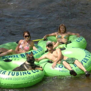 Link Enjoying his first time tubing!