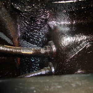 tranny oil spewing all over