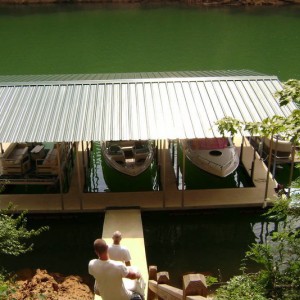 Boat doat at Norris, mines on the far right.