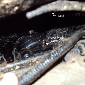 disconnected hose i found on top of tcase