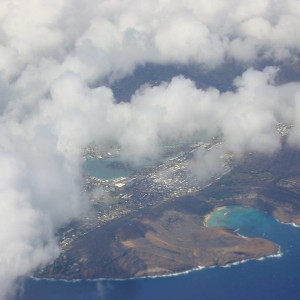 View from the air Hanauma Bay