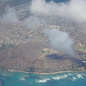 View from the air Diamond Head
