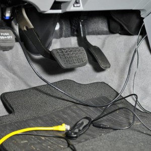 Foot well taken apart to run wires