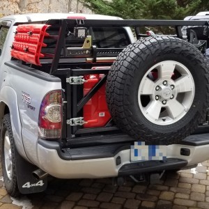 1-18-rack-gate-powdercoated-rockrails-tools-boards-jack-spare-jerry-1pair-led-installed-Tacoma-1