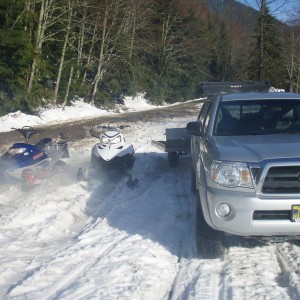 sleds and truck