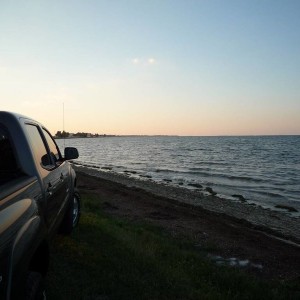 over the water