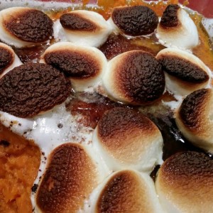 Sweet potato casserole... Almost let the marshmallows get away from me