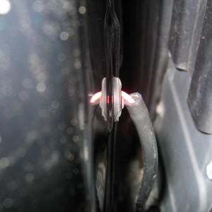 Electric opener fuel door