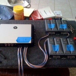 Amp and Crossovers getting wired up