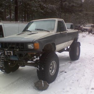 toy truck in the snow