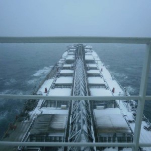 Ship in the snow