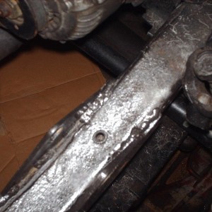 steering box brackets welded on