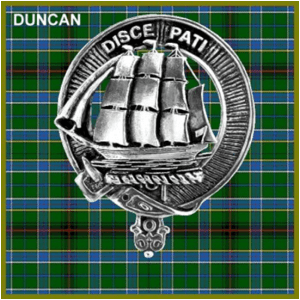 Duncan Clan Crest On Tartan