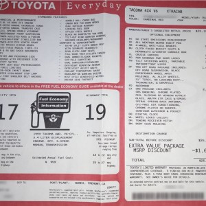 Original Window Sticker