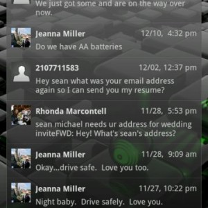 Messaging widget from Launcher Pro