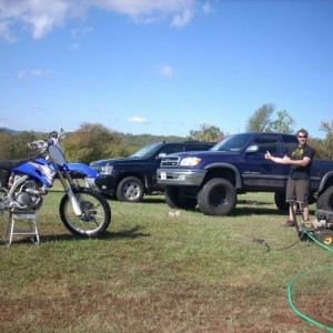 yzf 450, redneck purple tundra, pos chevy, and Brock the fat alcoholic