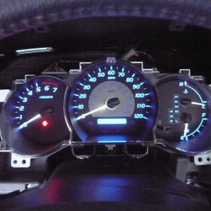 led dash mod white on blue