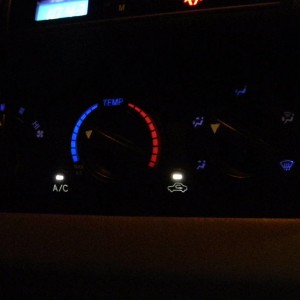 A/C dial blue close up