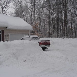 still snowing Burlington, Vt