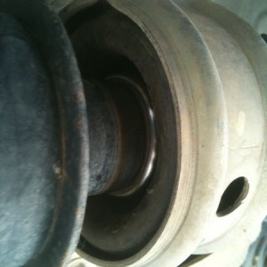 This it taken looking towards the rear. Is that silver ring supposed to be 
