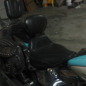 Motorcycle seat with backrest