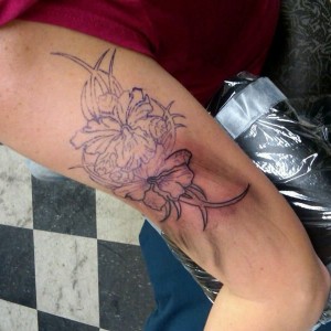 My girl Chelsie's new tattoo. Its her start to her sleeve