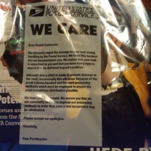 They tear up my mail and all I get is a thing that says they care