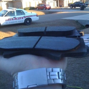 Not live (from yest) brake pads comparison. 125k on the old ones.