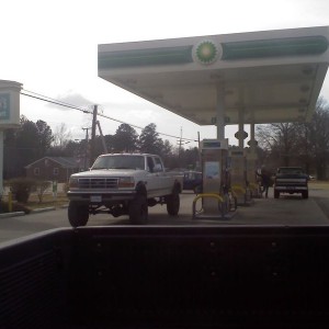 sexy 4 door f350 at local gas station