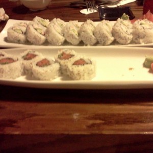 Not live, but from last night. 2 California roll and 1 spicy tuna roll. Had