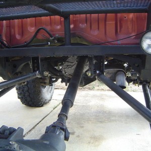 Rear 4-link with trail lights and custom backhalf