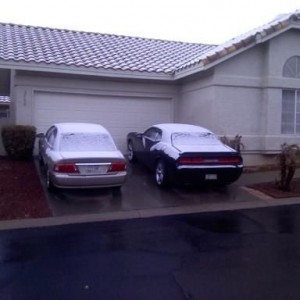 Snow in my neighborhood this morning in Tucson.