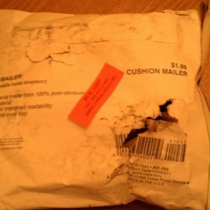 gotta love the post office. sticker says we're sorry we fucked up your
