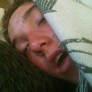 My brother sleeps with his eyes open sometimes. Actually it's pretty f