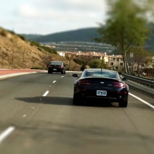 Lol Aston Martin vantage, and the license plate reads "No Bond"
