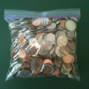 Headed to coinstar. Regular sandwich bag. Anyone want to guess how much?