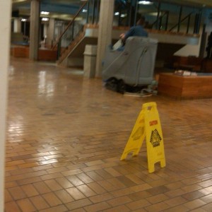 They wax the floors so much at the college, that they need this thing to ri