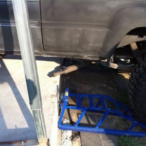 This is my dad driving the 4runner, finally got rid of the stupid blocks th