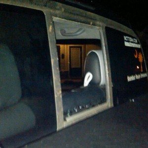 Assholes busted out the rear window and stole my mp3 players and work lapto